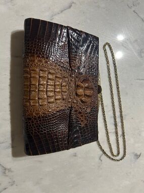 Vintage Genuine Hornback Alligator Taxidermy Purse